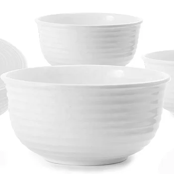 Manufacturing Restaurant Dinnerware Noodle Serving 7 Inch White Large Capacity Melamine Salad Bowl