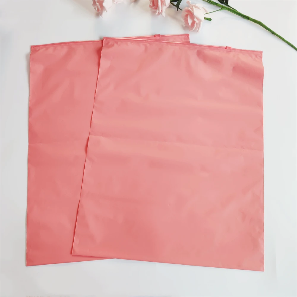 Frosted Black Custom Zipper Bags Print Red Logo Slider Ziplock Clothes Plastic Bags For Business