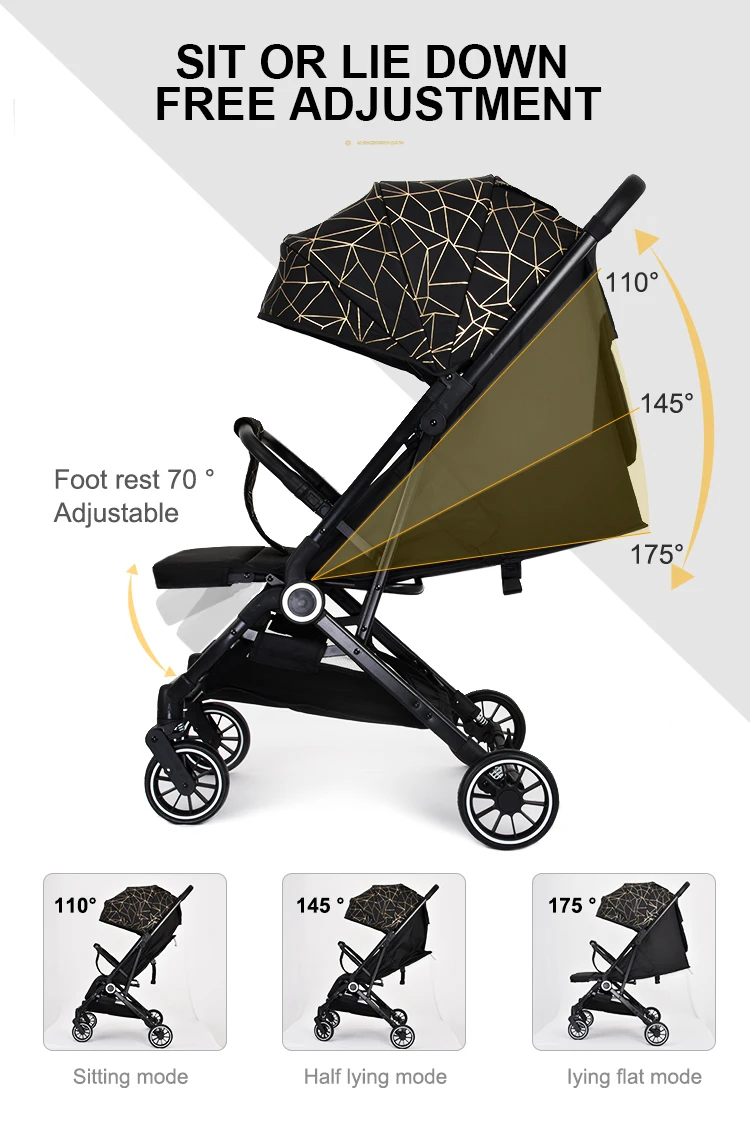 Wholesale Customization Lightweight Baby Strollers Onehanded Onestep Fold Stands When Folded
