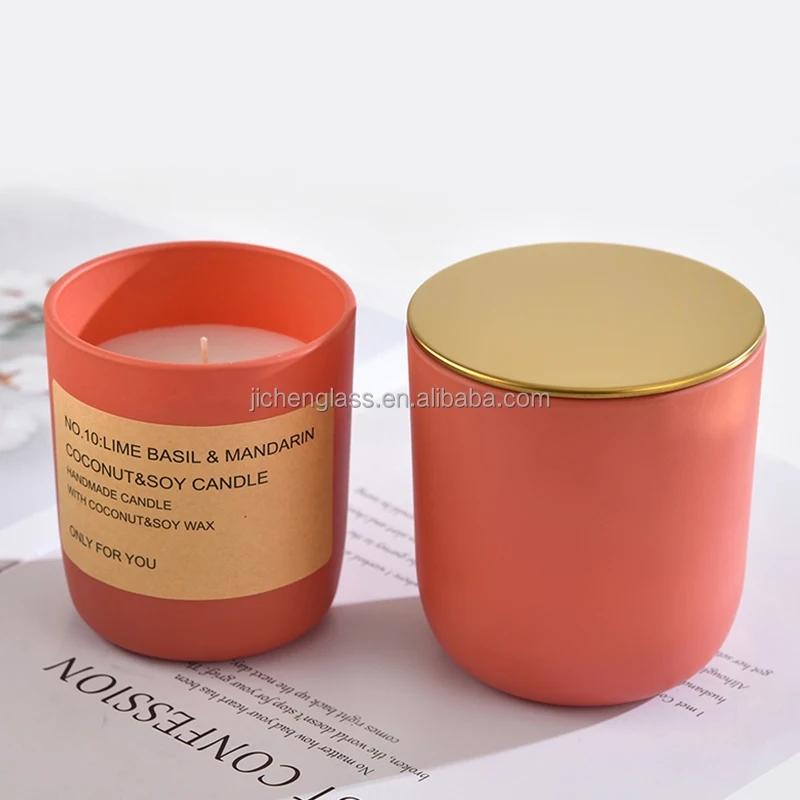 Custom Logo Luxury Candle Containers Round Bottom Heat Resistant Glass