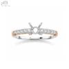 Oro rosa blanco macizo de 18 quilates