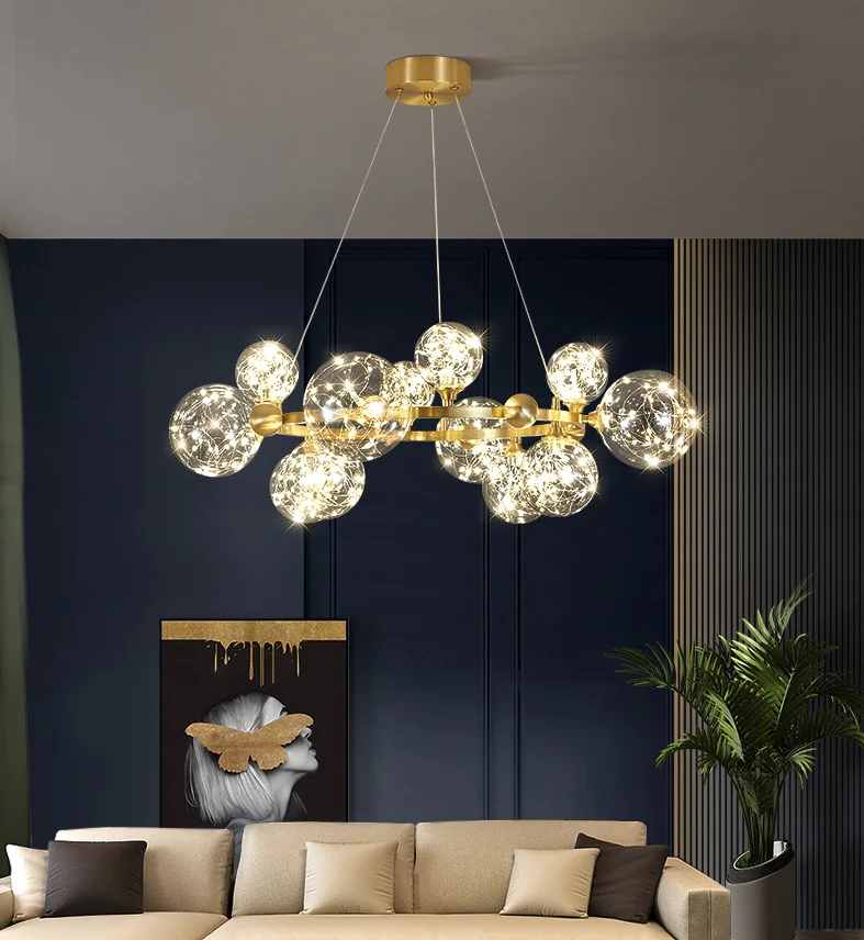 Circular chandeliers imported from china modern glass ball chandelier pendant lamp for kitchen gold led light chandelier pendant