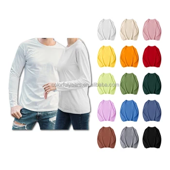 2022 customized personnalisable organic cotton for Unisex custom logo t shirt 100% cotton Long sleeve plus size men's t-shirts