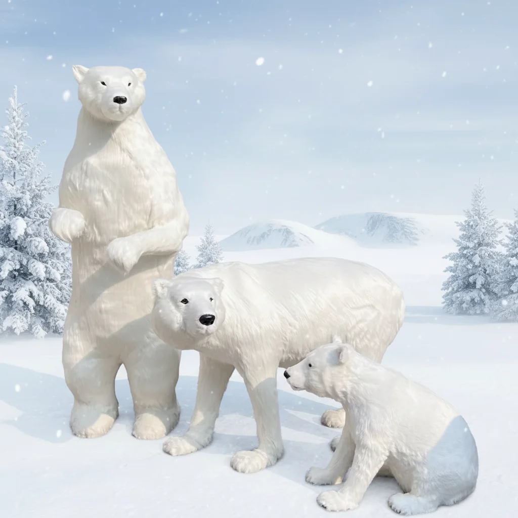 Large Outdoor Christmas Decorations 2024 - Custom White Polar Bear