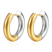 fashion Stainless steel jewelry 18K gold Round earrings Women's Party Wedding Memorial day Ear clip Body piercing jewelry