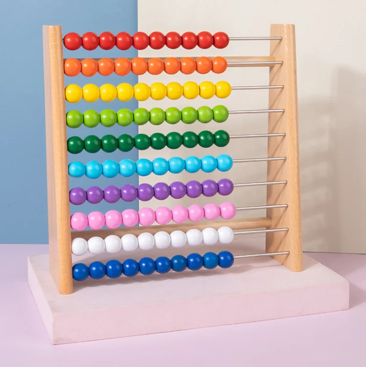Juguetes de matemáticas con números para niños, juego de cálculo educativo,  cuentas de madera, juguete de abacus