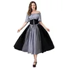 0819 Grey Skirt with Waist Tie