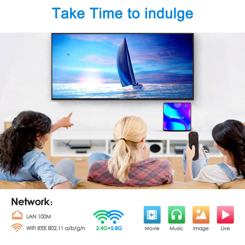 Portrait Screen Supported 4K Digital Signage Media Player Box 4GB RAM 32GB 64GB ROM 4K IP Smart Android TV Box