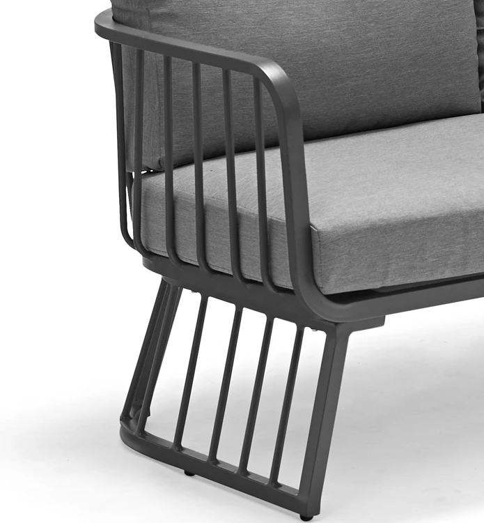 Новый дизайн, металлический секционный диван для отдыха на открытом воздухе Uland, Набор садовых диванов, уличная мебель для отдыха на открытом воздухе, диван, 4 шт.