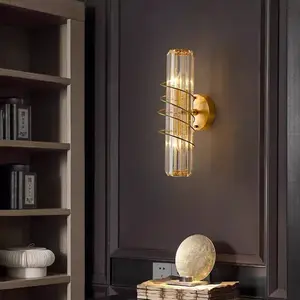 Post Modern Glass Wall Lamp Luxury Design with Iron for Living Room Bedroom Hotel Aisle Indoor Use