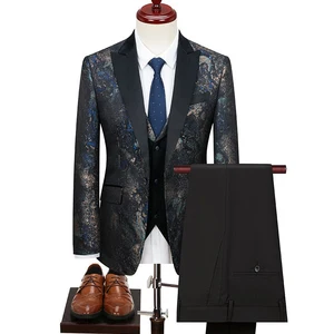 Men's Suits Men's Clothing Jacquard Suit Wedding Groom Two Piece Business Casual Italian European Veste Homme Costume