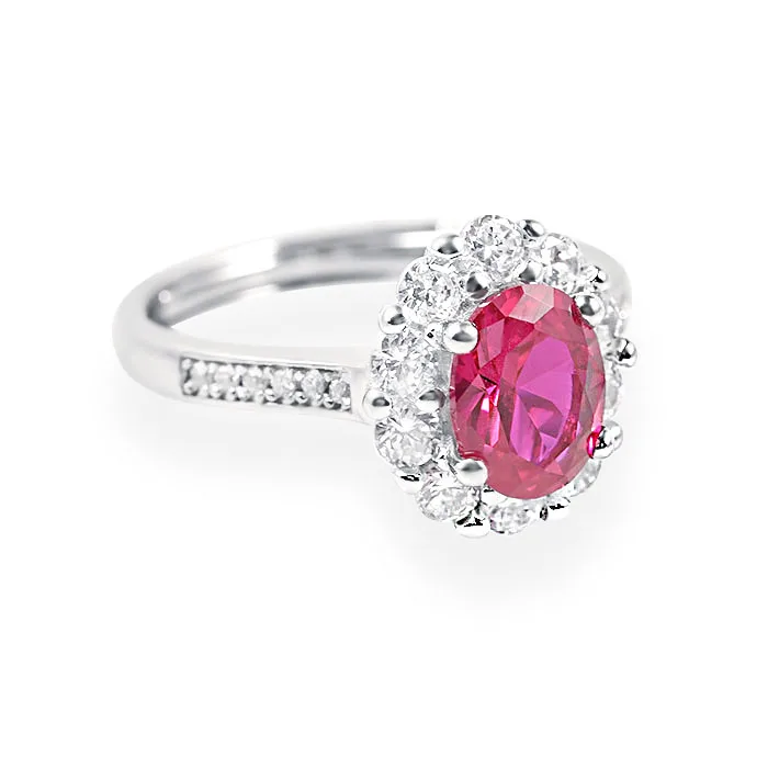 Roomy Red Gemstone Lab Grown Ruby Rings 925 Sterling Silver Ring Fine Jewelry Women Wedding Ruby Rings