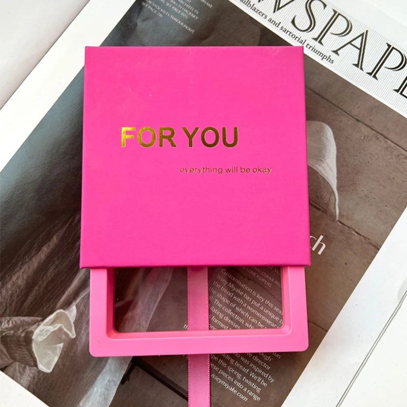 Custom Logo Luxury Gold Stamping Nail Packaging Boxes Printing Personalized Design Jewelry Ring Earring Product Drawer Paper Box