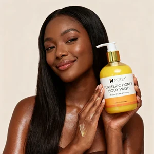 Professional turmeric body wash gel brightening skin care set with CE certificate