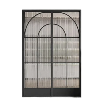 Good Quality Aluminum Double Glass Windproof Front Door French House Aluminum Hinged Door