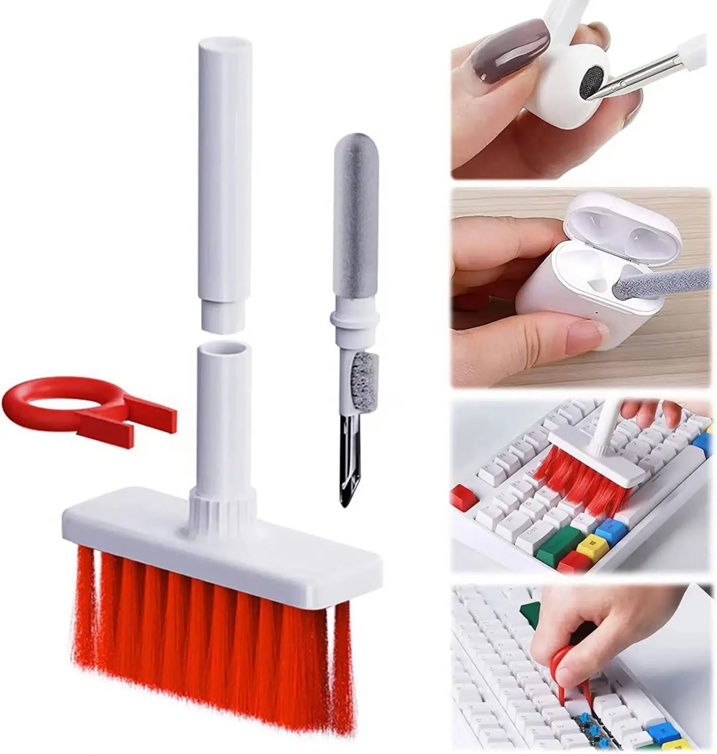 Cleaning Pen for Airpods Multifunctional Computer Laptop Claner Brush 5 in 1 Keyboard Cleaning Pen Brush Kit