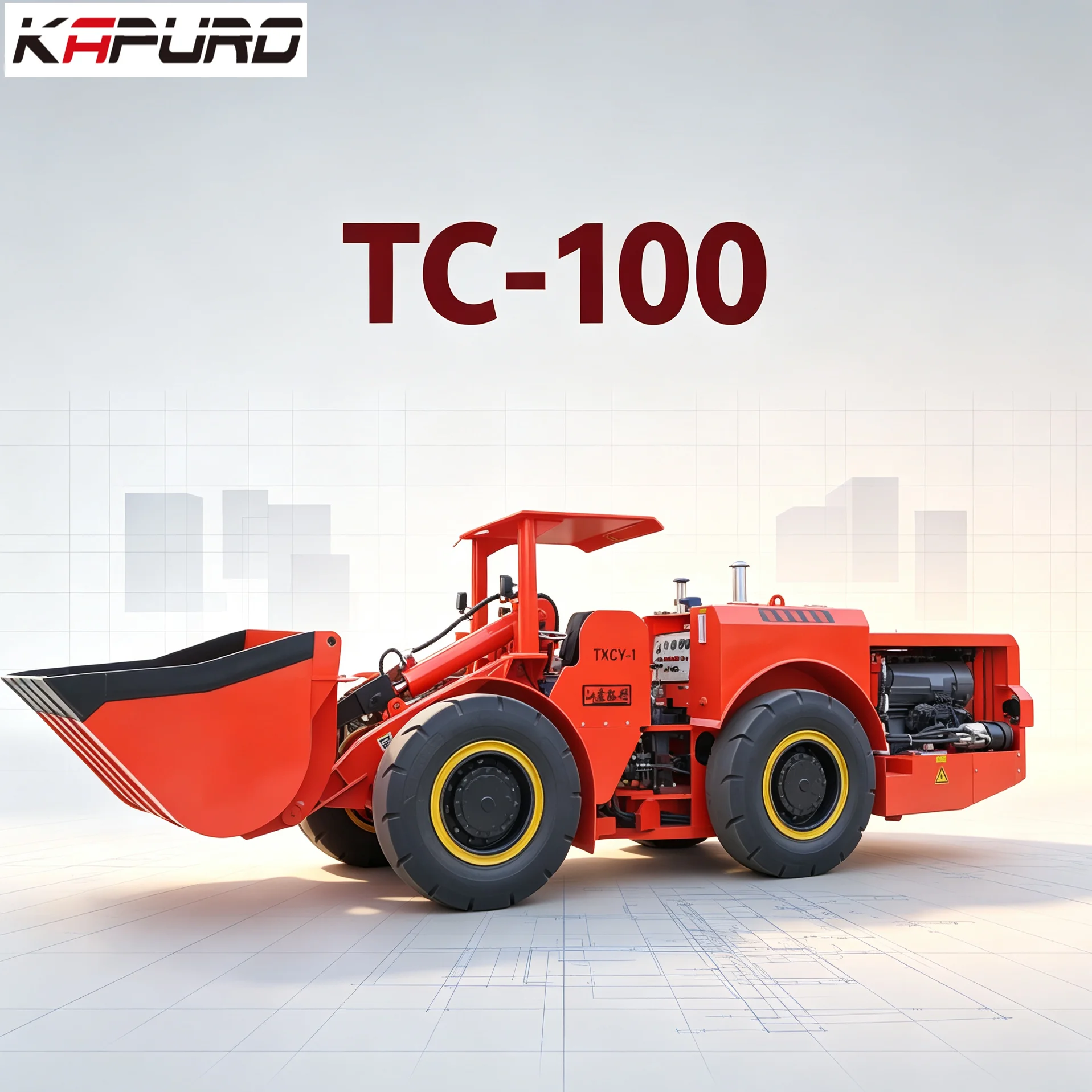 Kapuro Compact Design 7t Diesel Underground Scooptram 1m Mining LHD Loader Fully Hydraulic System Gold Copper 4x4 Drive