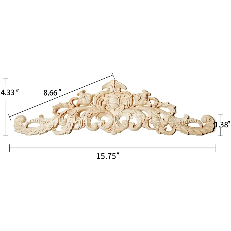 MUXSAM Wood Rose Appliques Onlays Set – 5-Pack Unpainted Carved Decals For Doors, Cabinets, Mantels, & DIY Furniture Projects