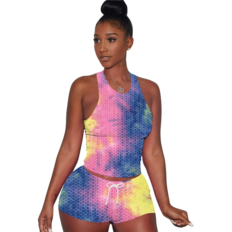 MOEN Tie Dye conjunto 2 piezas de mujer Fashionable  Women New Arrival Women 2 Piece Sets Two Piece Short Pants Set