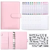 Raccoglitore rosa + foglio budget + 8 tasche budget + 2 adesivi