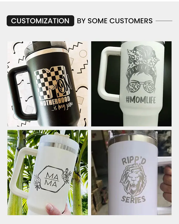 Free Sample Custom Logo Wholesale Leopard 40oz Stanley Cups With Handle