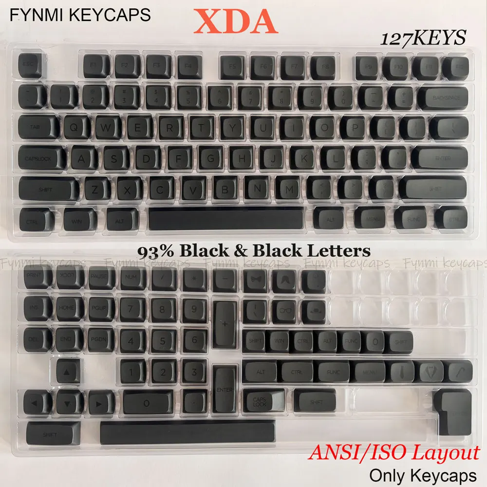 Fynmi ISO ANSI XDA 93% Black 100% Black Letter PBT Dye Sublimation
