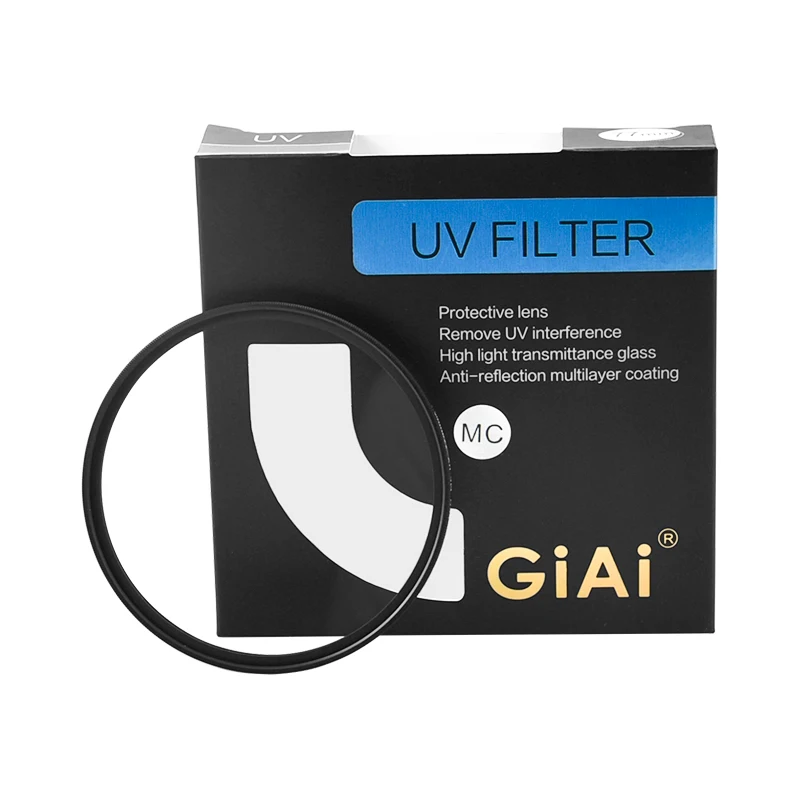 GIAI УФ-защитный фильтр для объектива камеры 18 слоев Нано-покрытие фотофильтр 72 мм прозрачная защита
