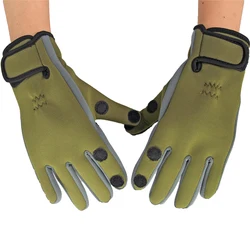 Antiskid winter fishing gloves custom neoprene elastic contraction outdoor fishing gloves waterproof with magic sticker