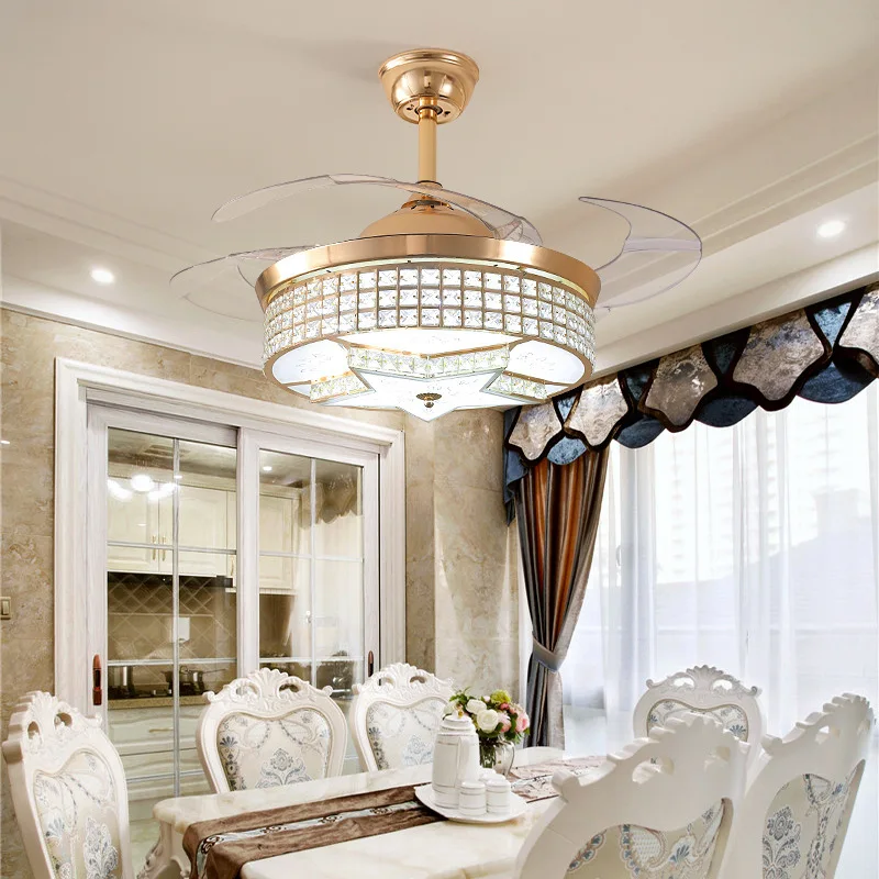 Fancy led ceiling fan with light  led fan lamp crystal fan light with remote