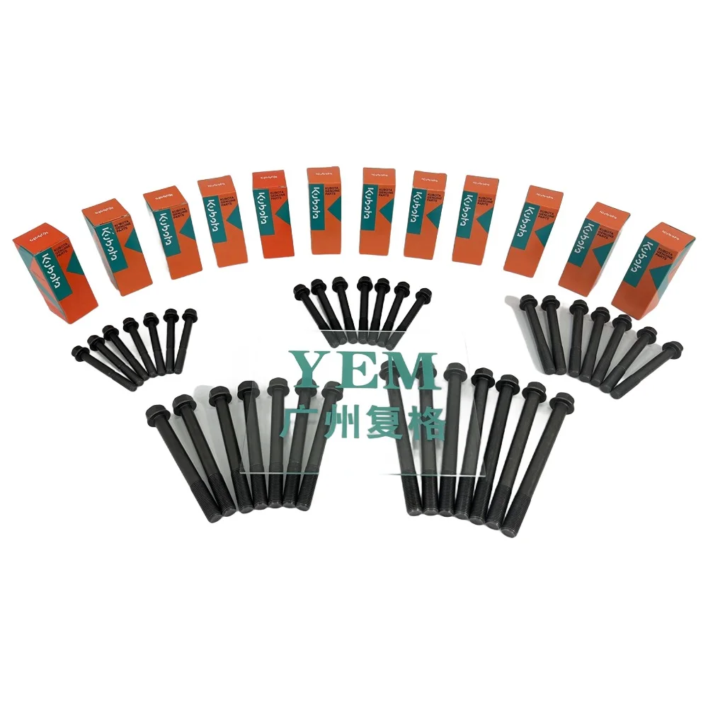 Cylinder Head Screw D600 D640 D650 D750 D905 D950 D1102 DH1100 D1301 D1302 D1402 Fits for Kubota High Quality Engine Parts