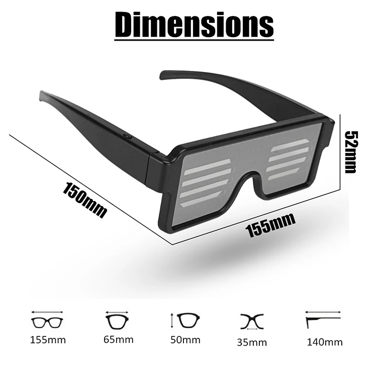 Dynamic LED Sunglasses for Party Rave Glowing Glasses for Christmas Graduation New Year & Thanksgiving Fun Favor