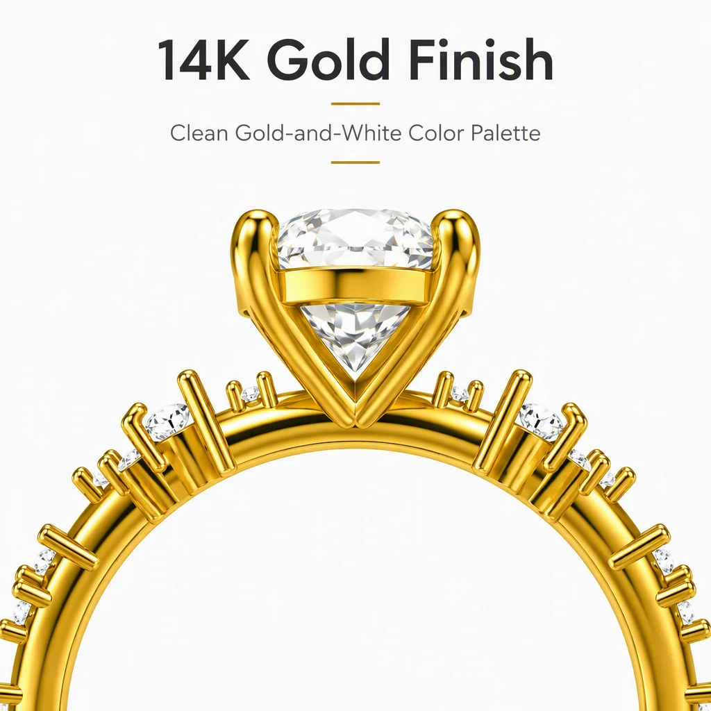 14K Gold Oval Cut Lab Grown Diamond Ring Oval Round Lab Created Diamond Engagement Ring Lab Diamond Rings for Women