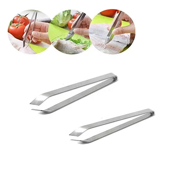 Fish Bone Tweezers Stainless Steel Remover Pliers Kitchen Seafood Tools