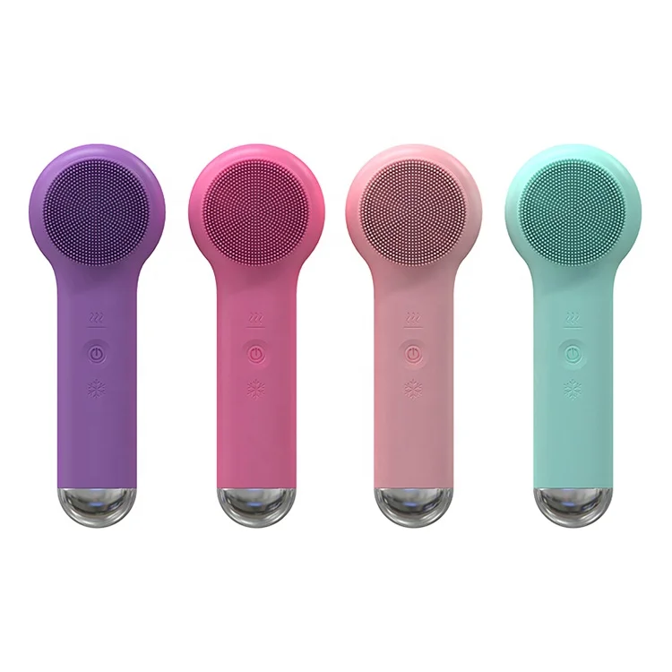 Deep Clean Face Scrub Acne Cleanser Wash Electric Silicone Vibrating Facial Cleansing Brush Machine 3 In1 Facial Cleanser Brush