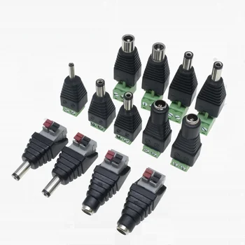 Solderless DC Power Adapter 5.5*2.1mm 5.5*2.5mm Female Jack And Male Plug Connector for LED Lighting CCTV Camera Power Supply