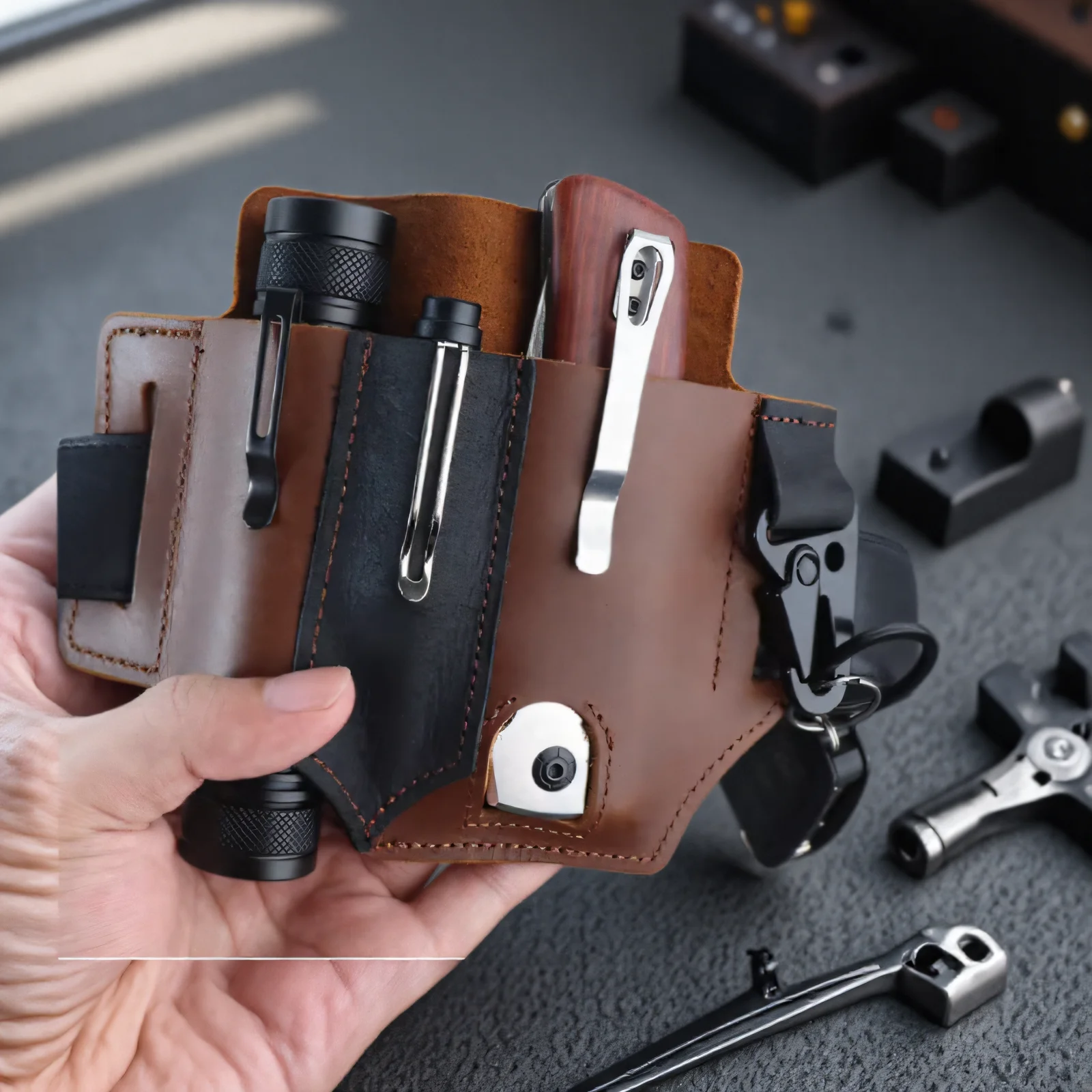 Leather Belt Pouch Gentlestache Multitool Leather Sheath For Belt