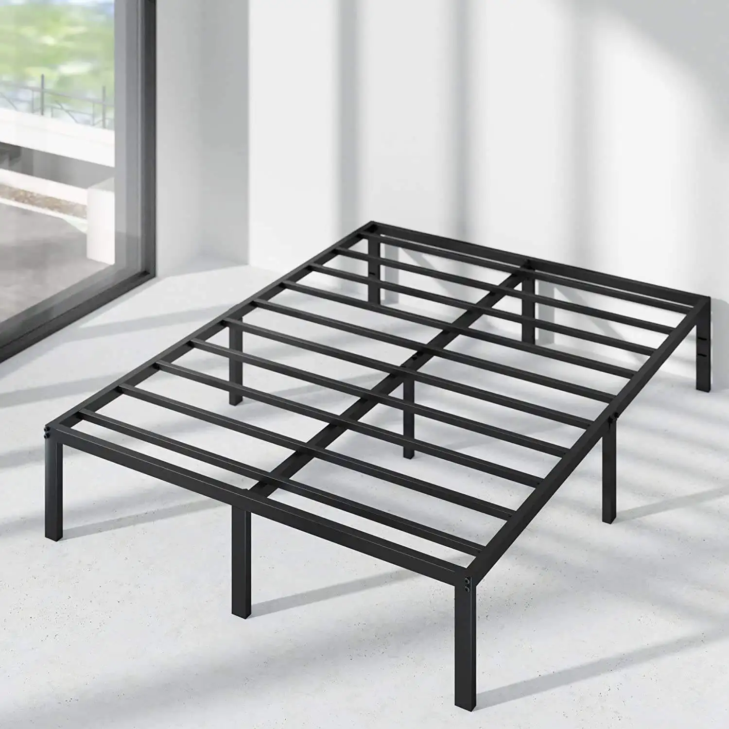 New Design Modern Apartment Metal Platform Tubular Steel Bed Frame Queen Iron Full Double Queen Size for Hotel