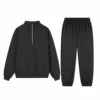 Dark Grey half zip Joggers Set