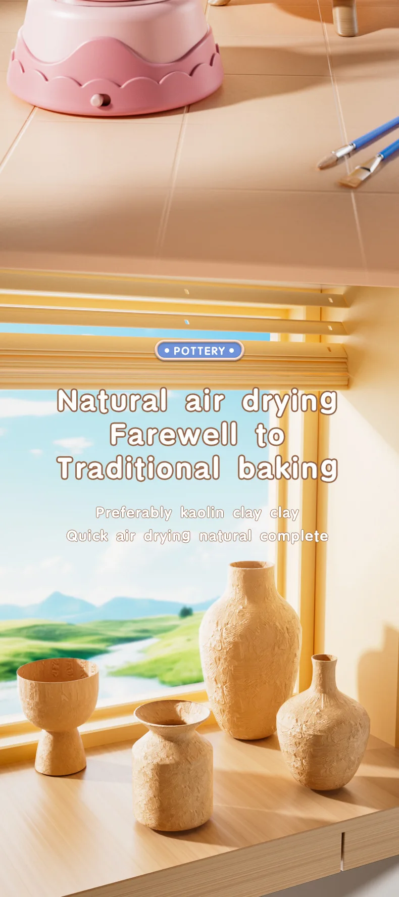 Creative Diy Painting Art Kit Electric Pottery Wheel Ceramic Machine Toy With Modeling Clay Mini Pottery Machine For Kids