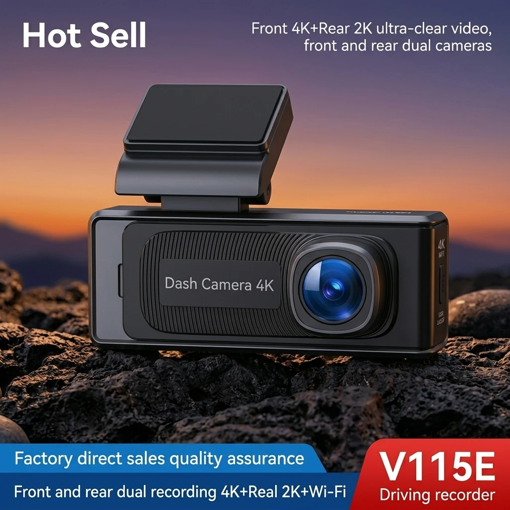 VIEVGUARB V115E Dash Cam Dual Lens G-Sensor Night Vision Parking Monitor Loop Recording App Control 4K 2K WiFi