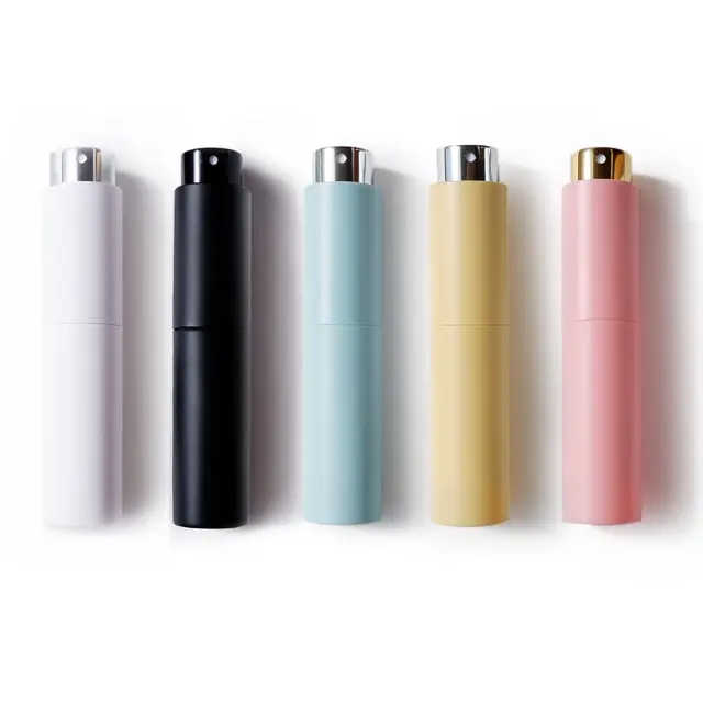 Ready To Ship Colorful Refillable Twist Perfume Spray Bottle Pocket Mini Travel Atomizer 8ml 10ml 15ml