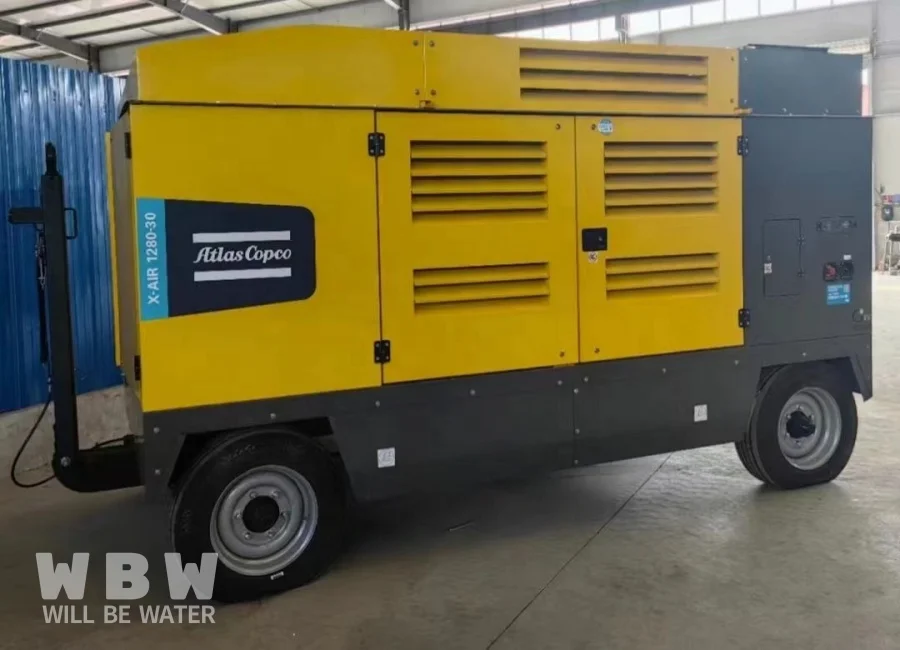 For Diesel Screw Compressor 400CFM 12Bar Portable Lubricated Air Cooled ...