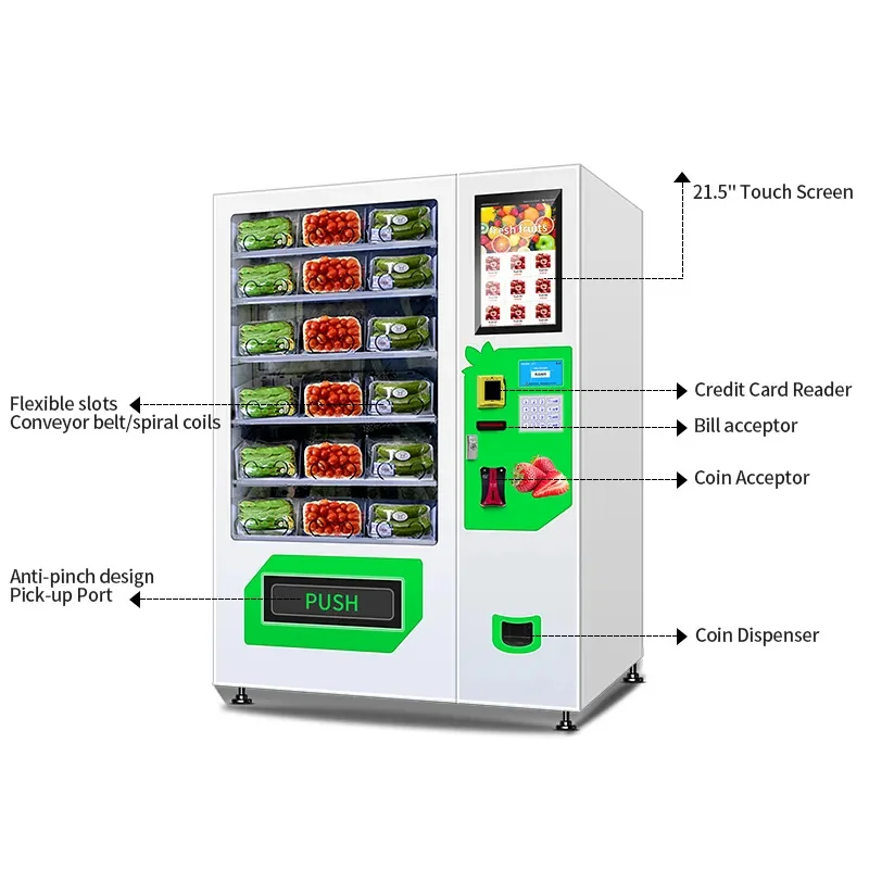 Healthy Fresh Food Jar Vending Fruit And Vegetable Box Automatic Vending Machines For Salad 0520