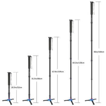 Neewer Extendable Camera Monopod with Removable Foldable Tripod Support Base Aluminum Alloy for    DSLR Cameras detail image