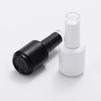 15Ml low small moq Wholesale Empty Glass Bottle For Nail Polish glossy white Round 15ml Glass Gel Nail Polish Bottle With brush