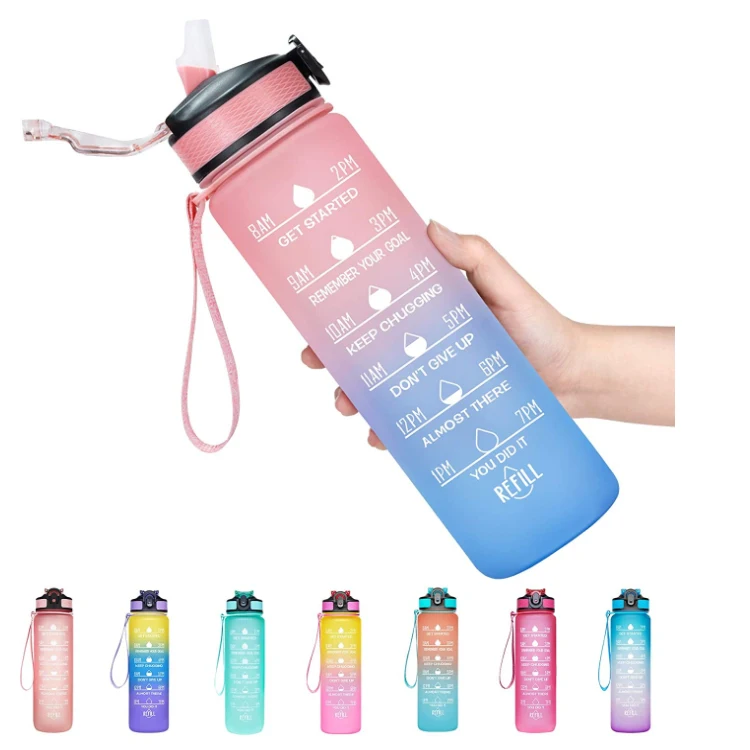 Dropship 2 Liter Water Bottle With Straw Motivational Water Jug Plastic  Frosted Bottles With Time Marker Outdoor Sports Water Bottles Cup to Sell  Online at a Lower Price