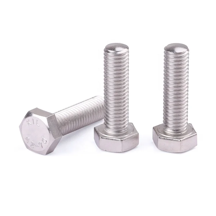 Factory price fastener din933 ss304 ss316 stainless steel hex head screws