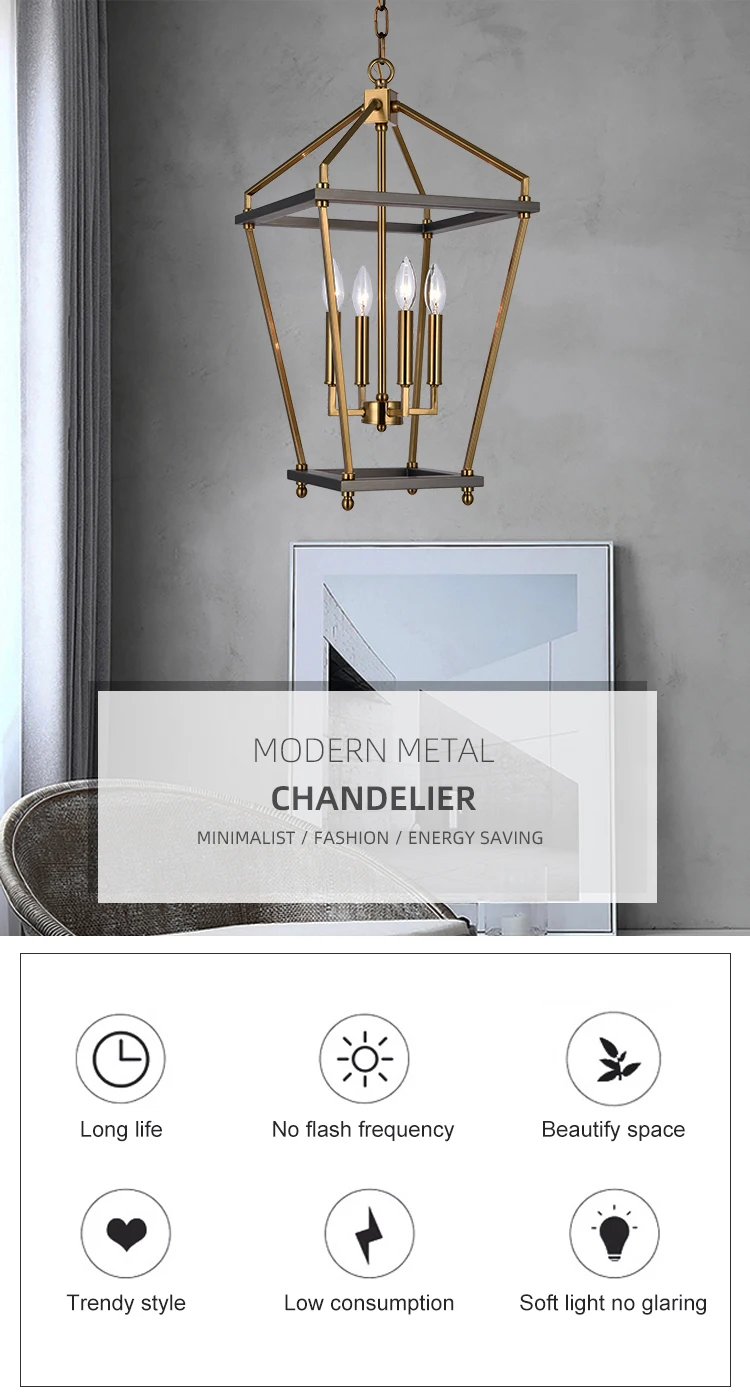 pt00308 high quality retro style residential decoration art frame chandelier light-0