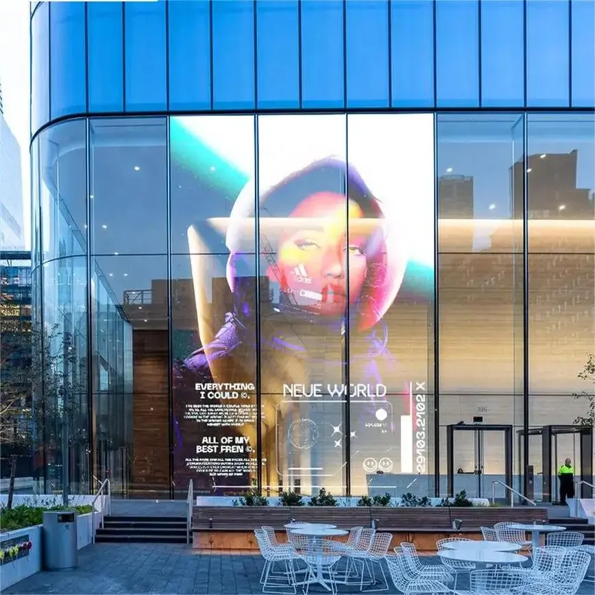Indoor/Outdoor Flexible Transparent LED Screen Glass Film Crystal LED Display Adhesive LED Screen