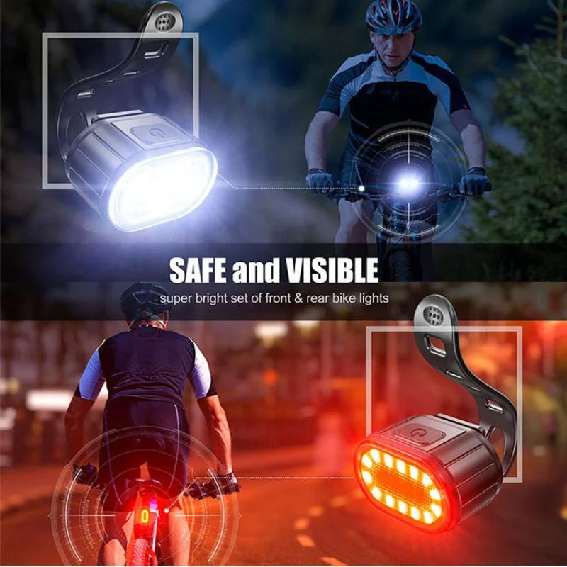 Bike Lights Front Rear Cycling Lighting Usb Rechargeable Bicycle ...